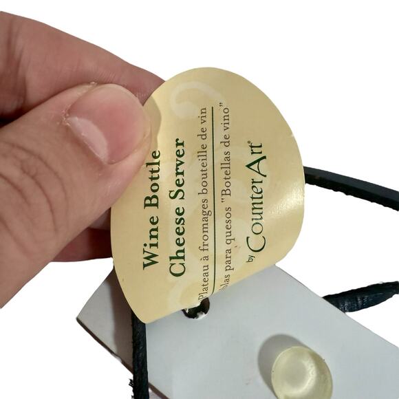 Counter Art NWT Glass Christmas Peace Cheese Server Board Bottle With Spreader - Picture 6 of 7